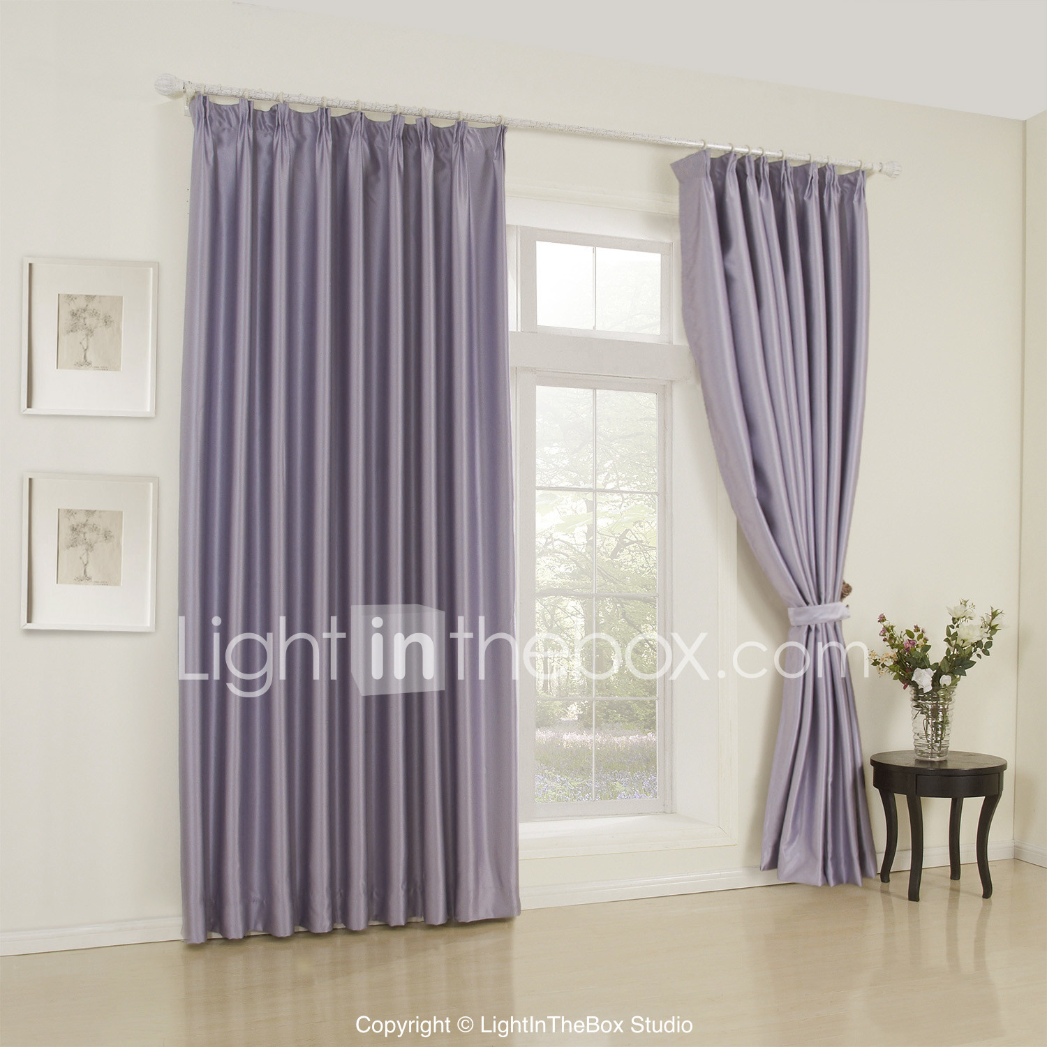 Due pannelli moderni solido letto lavanda tende a pannello rayon ...
