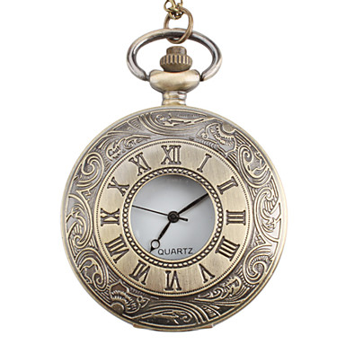 Unisex Wave Style Alloy Analog Quartz Pocket Watch (Bronze)