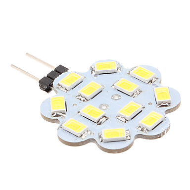 G4 6W 12x5630 SMD 500-560LM 6000-6500K Natural White Light Lotus Shaped LED Spot Bulb (12V)