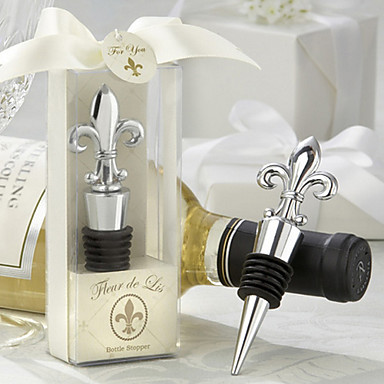 "Fleur de Lis" Elegant Chrome Bottle Stopper