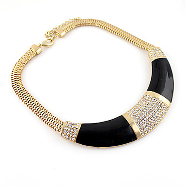 Free hipping New Deign Gold Alloy Fahionable Imitation diamond Rhinetone Punk Choker Necklace  