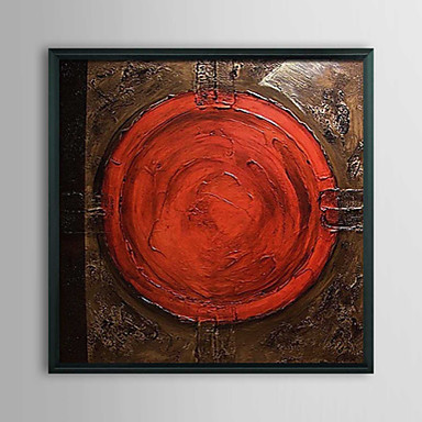 Abstract Red Eye Framed Oil Painting