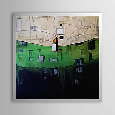 Abstract Tree Lawn Framed Oil Painting