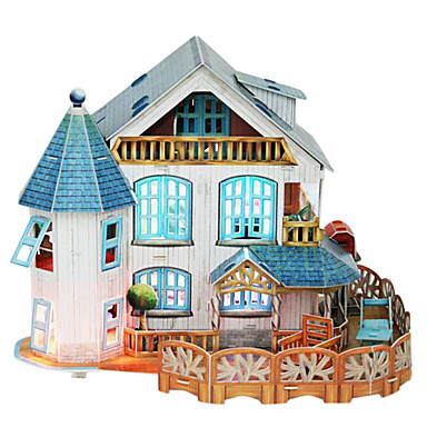 3D Country House Puzzles with Light Decoration-132 Pieces