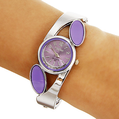 Women's Diamante Round Dial Quartz Analog Bracelet Watch