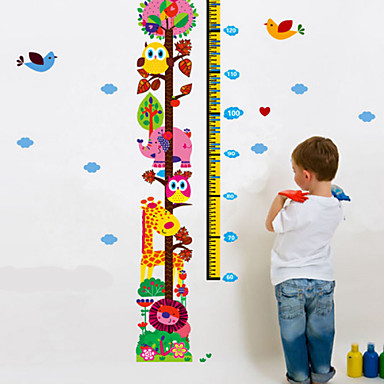 Zoo kids growth chart høyde mål barnerom diy dekor wall stickers ...