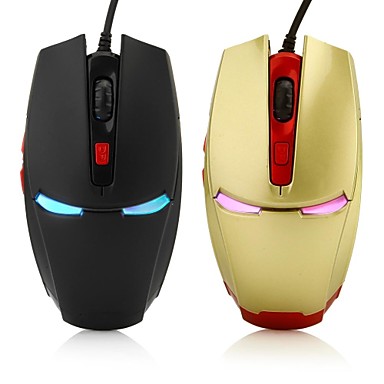 Iron Man 6D Gaming Optical Mouse 2400DPI 7 LED Colors Shift Automatically