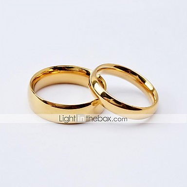 Fashion Simple High Polished Titanium Steel Couple Rings 