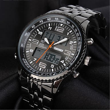 Men's Watch Military Dual Time Zones Water Resistant With Calendar Function