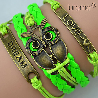 Lureme®Owl Charm Braided Bracelet