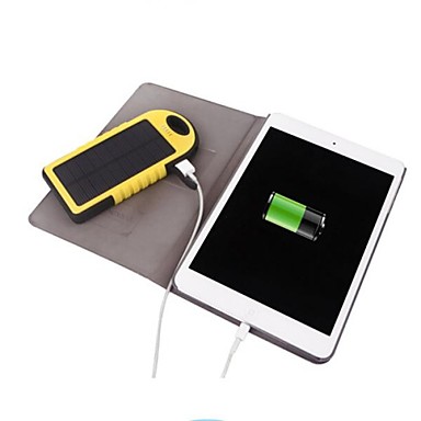 5000mAh Waterproof Sports Solar Power Bank Dual USB with MIicro Connector for iPhone6/5 Samsung and other Mobile Devices