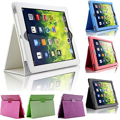 DF Solid Color Full Body PU Leather Case with Stand for iPad 2/3/4(Assorted Colors)