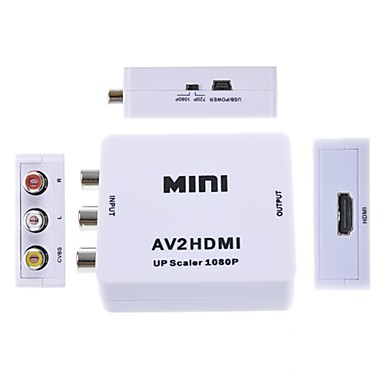 Composite AV CVBS 3RCA to HDMI Video Converter Mini Adapter 720p 1080p Upscaler