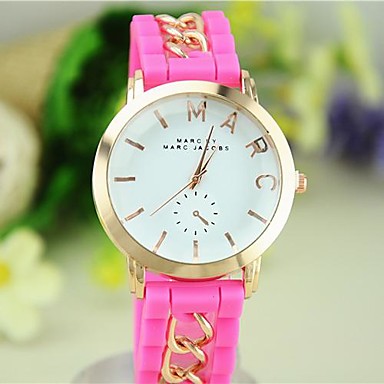 Women's Candy Color Silicone Chain Bracelet Watch