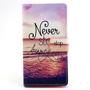 Never Stop Dreaming Pattern Wallet Card PU Leather Full Body Case for Nokia Lumia N830