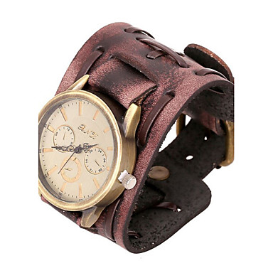 Men's Vintage Leather Strap Watch