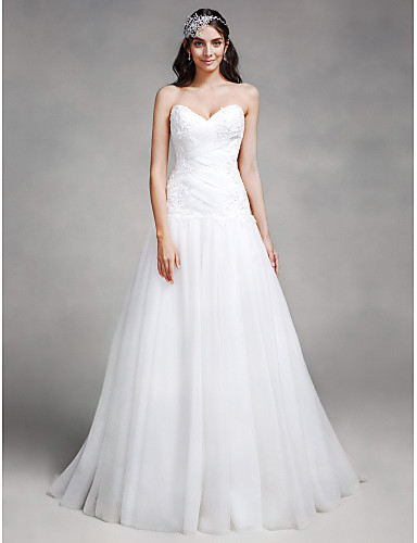 Lanting Bride® Fit And Flare Wedding Dress Court Train Sweetheart Lace 